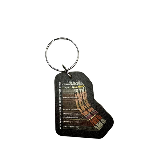 Keychain - Rock Layers Wood - D