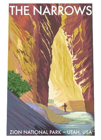 Poster - Zion Retro Ranger Narrows