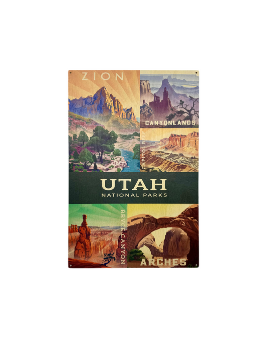 Sign - Utah Parks Art Wood Sign 10X15 - D