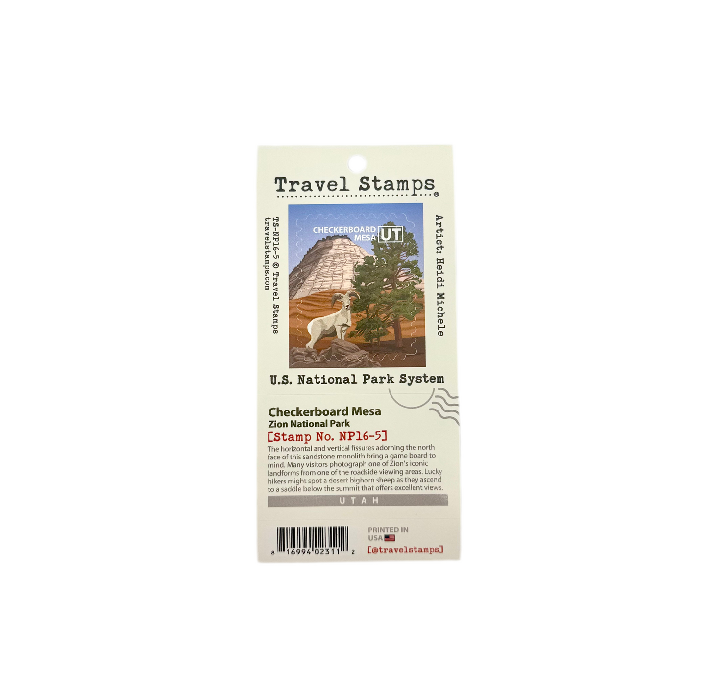 Travel Stamp Zion - Checkerboard