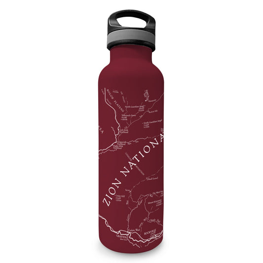 Water Bottle - Zion Map