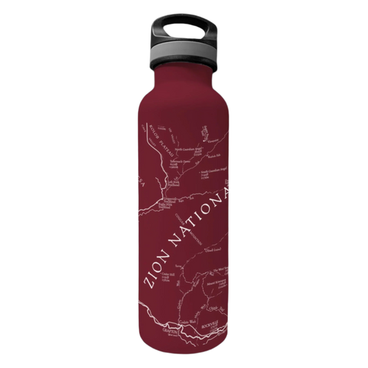 Water Bottle - Zion Map